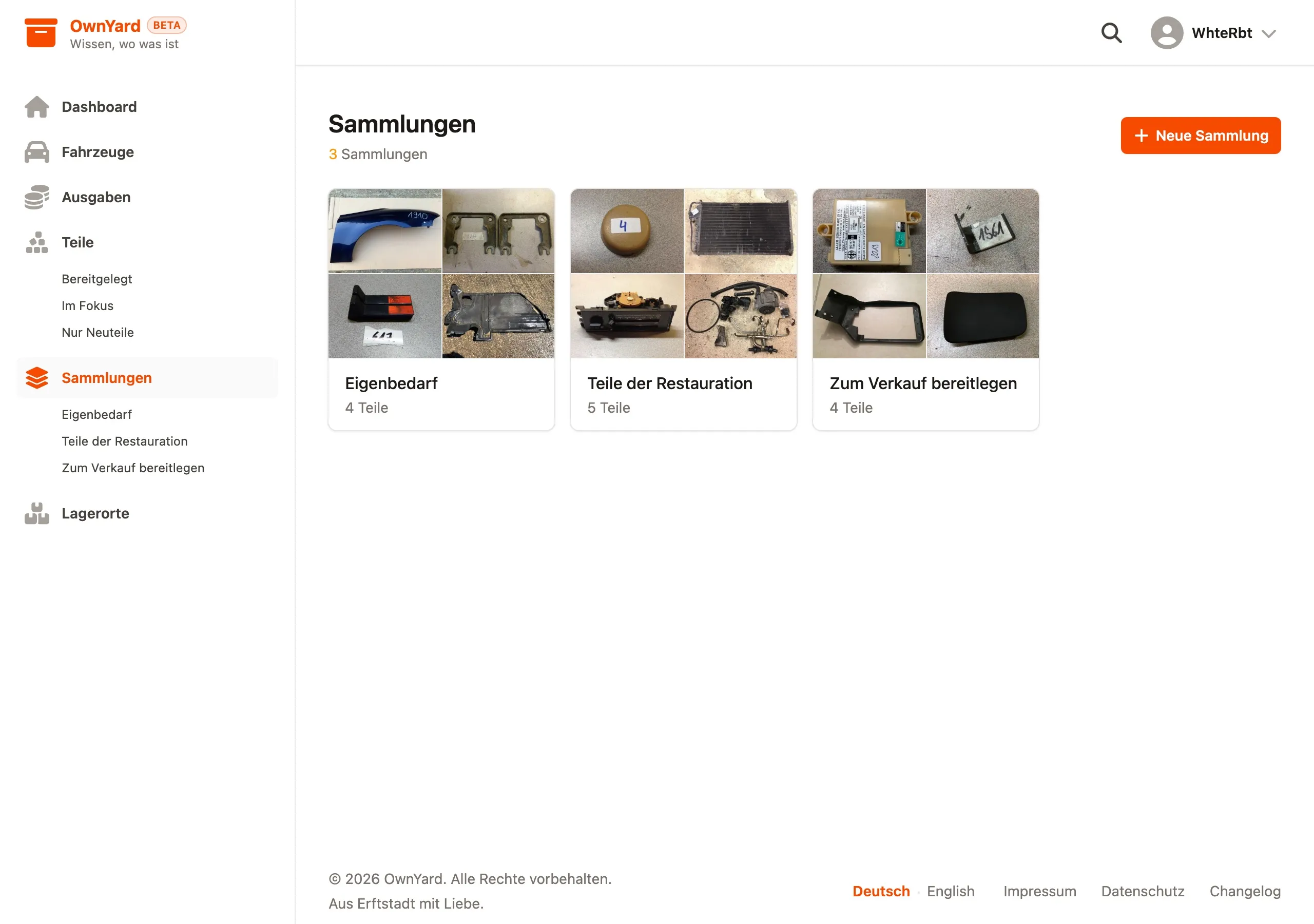 OwnYard – collections overview