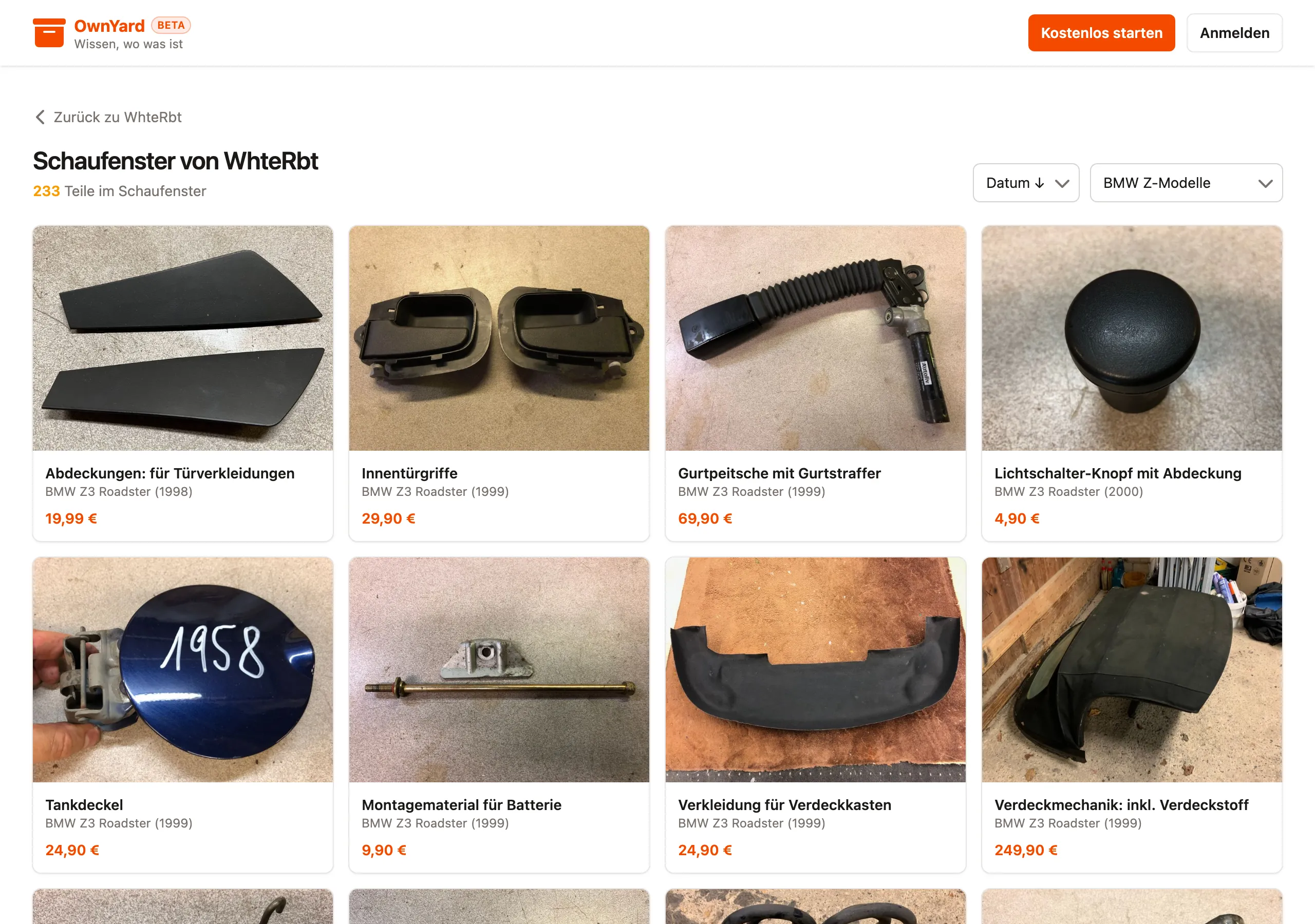 OwnYard – public sales showcase